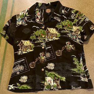 Harley Davidson button up size L